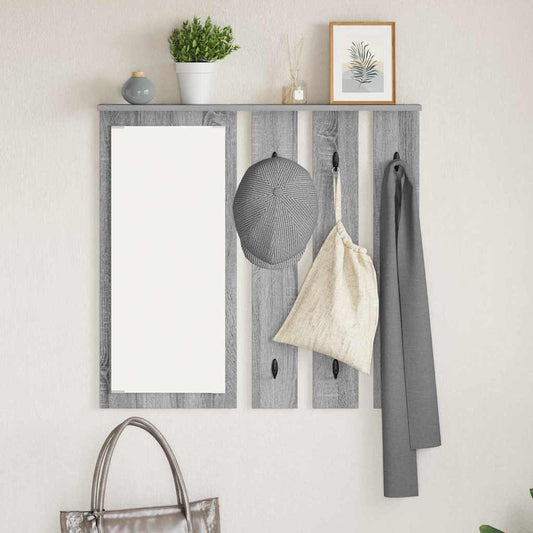 Porte-manteau mural avec étagère Sonoma gris 84 x 10 x 80 cm