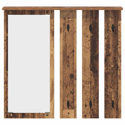 Porte-manteau mural avec étagère Bois ancien 84 x 10 x 80 cm