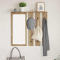 Porte-manteau mural avec miroir chêne artisanal 84 x 10 x 80 cm
