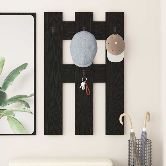 Porte-manteau mural Montage mural Chêne noir 65 x 3 x 100 cm