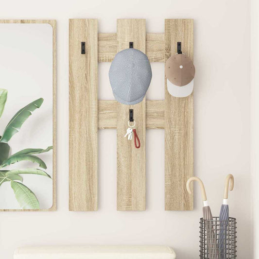 Porte-manteau mural Montage mural Chêne sonoma 65 x 3 x 100 cm