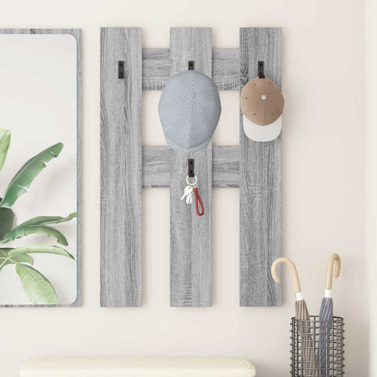 Porte-manteau mural Montage mural Sonoma gris 65 x 3 x 100 cm