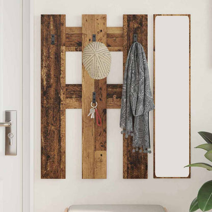Porte-manteau mural Montage mural Bois ancien 65 x 3 x 100 cm