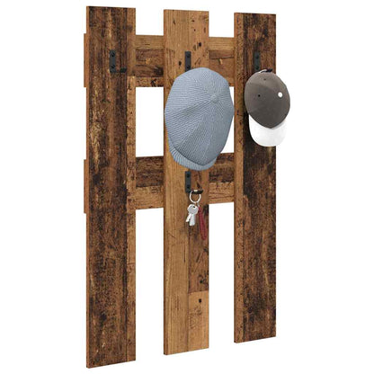 Porte-manteau mural Montage mural Bois ancien 65 x 3 x 100 cm