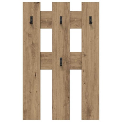 Porte-manteau mural chêne artisanal 65 x 3 x 100 cm