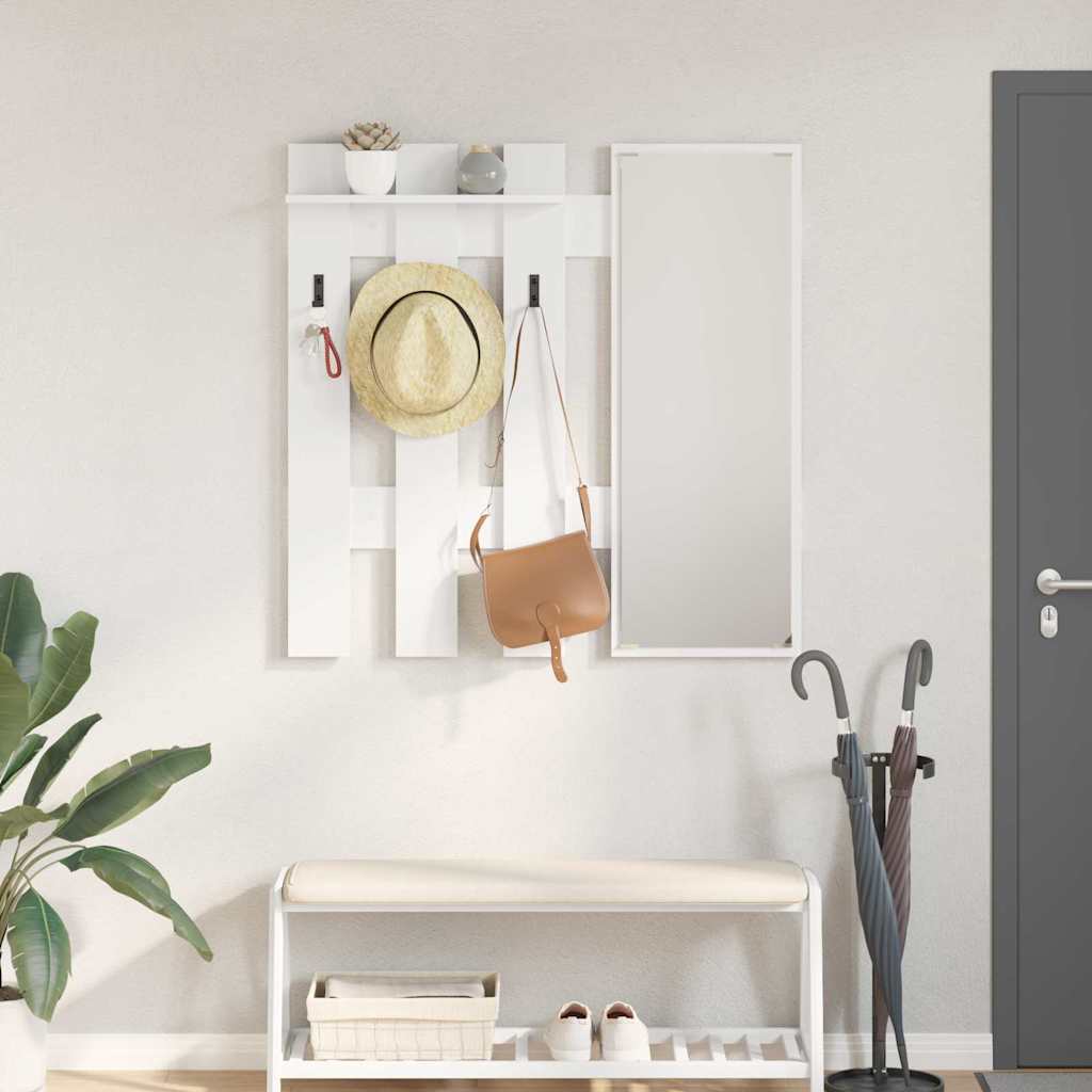 Porte-manteau mural Blanc 100 x 10 x 100 cm Bois d'ingénierie