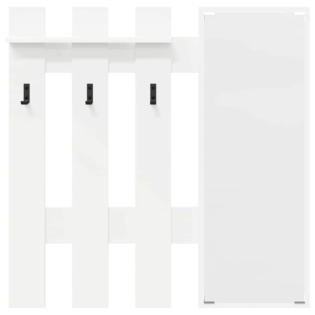 Porte-manteau mural Blanc 100 x 10 x 100 cm Bois d'ingénierie