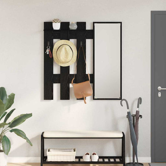 Porte-manteau mural Montage mural Chêne Noir 100 x 10 x 100 cm