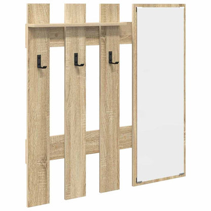 Porte-manteau mural avec miroir Chêne Sonoma 100 x 10 x 100 cm