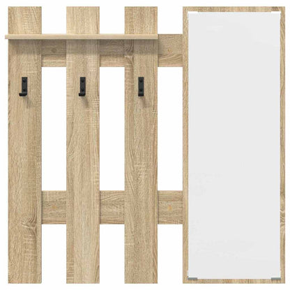 Porte-manteau mural avec miroir Chêne Sonoma 100 x 10 x 100 cm