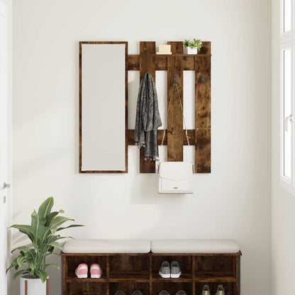 Porte-manteau mural Montage mural Chêne fumé 100 x 10 x 100 cm