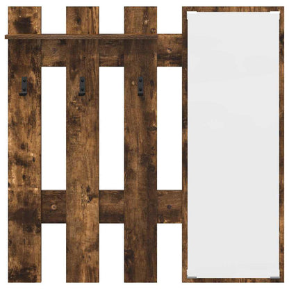 Porte-manteau mural Montage mural Chêne fumé 100 x 10 x 100 cm