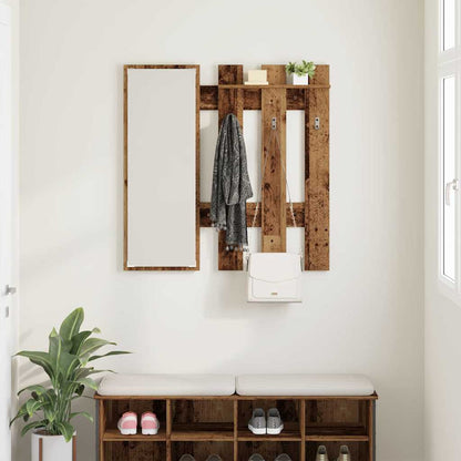 Porte-manteau mural Montage mural Bois ancien 100 x 10 x 100 cm