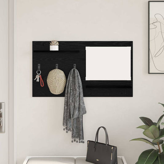 Porte-manteau mural avec étagère Chêne noir 90 x 10 x 50 cm