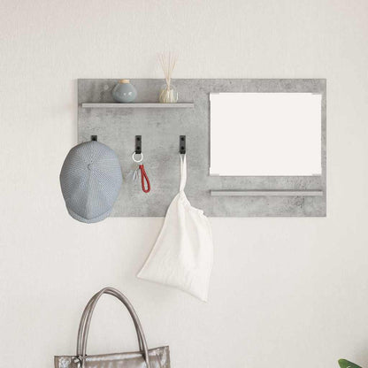 Porte-manteau mural avec étagère Gris béton 90 x 10 x 50 cm
