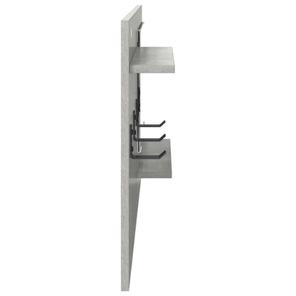 Porte-manteau mural avec étagère Gris béton 90 x 10 x 50 cm