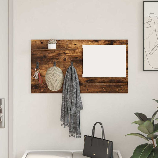 Porte-manteau mural avec étagère Chêne fumé 90 x 10 x 50 cm