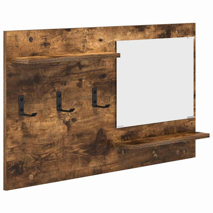 Porte-manteau mural avec étagère Chêne fumé 90 x 10 x 50 cm
