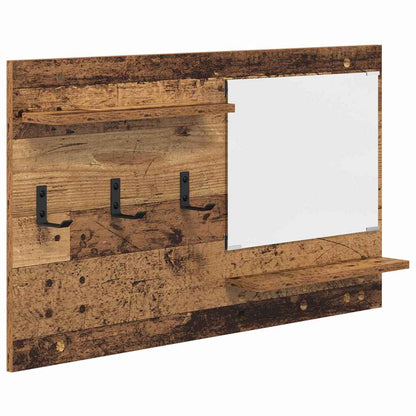 Porte-manteau mural avec étagère Bois ancien 90 x 10 x 50 cm