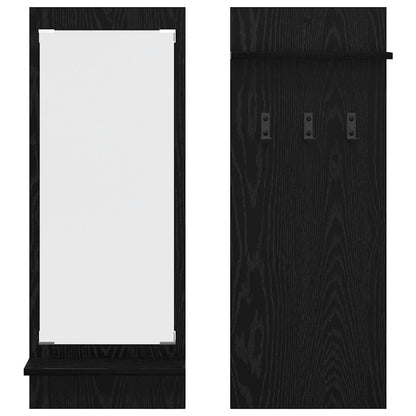 Porte-manteau mural avec étagère Chêne noir 70 x 10 x 90 cm