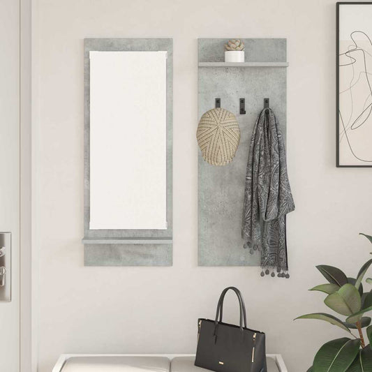 Porte-manteau mural avec étagère Gris béton 70 x 10 x 90 cm