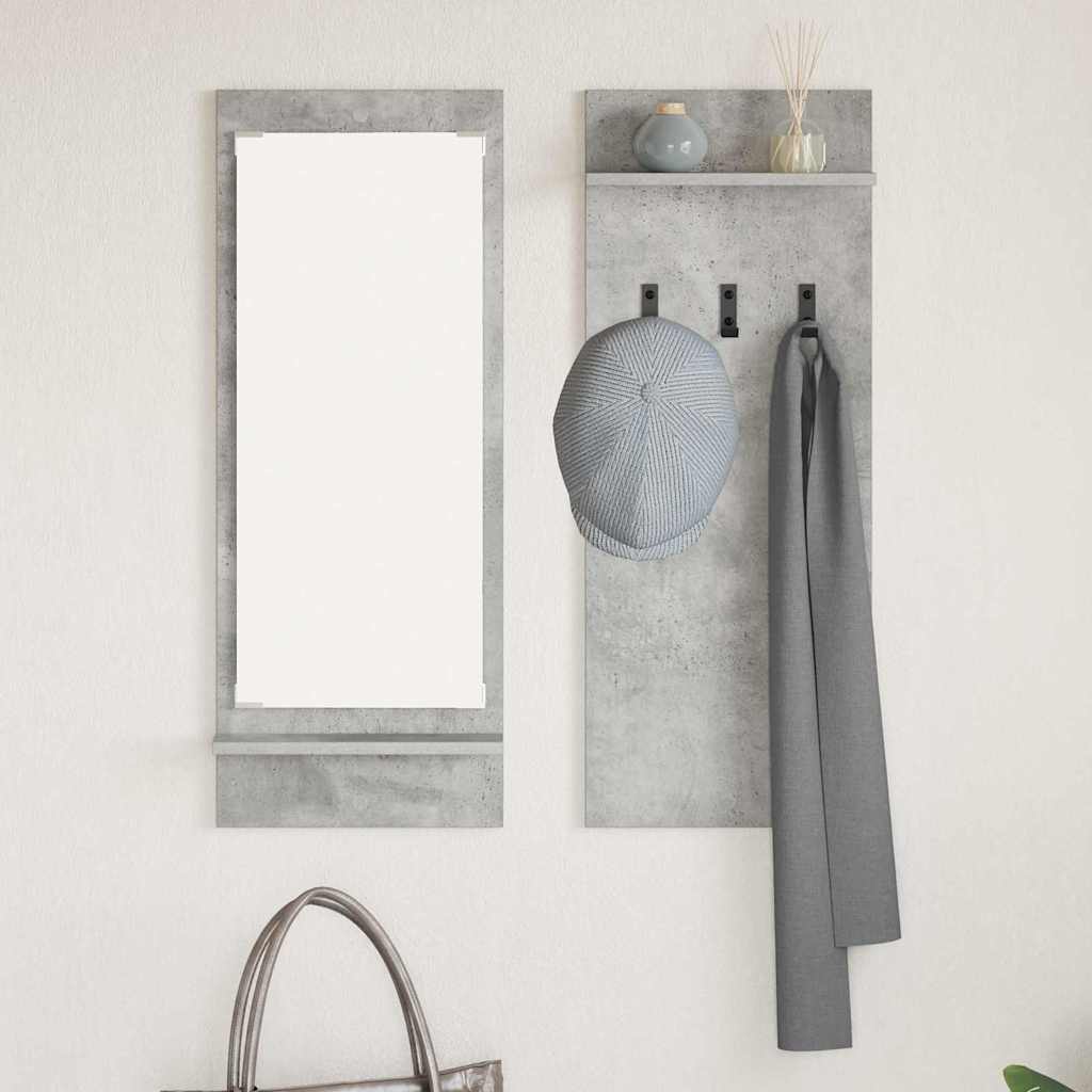 Porte-manteau mural avec étagère Gris béton 70 x 10 x 90 cm