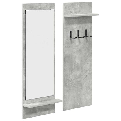 Porte-manteau mural avec étagère Gris béton 70 x 10 x 90 cm