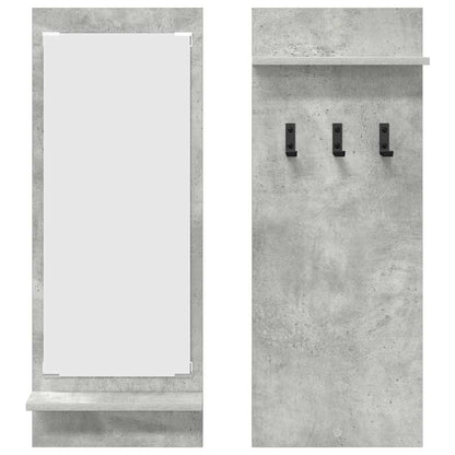 Porte-manteau mural avec étagère Gris béton 70 x 10 x 90 cm
