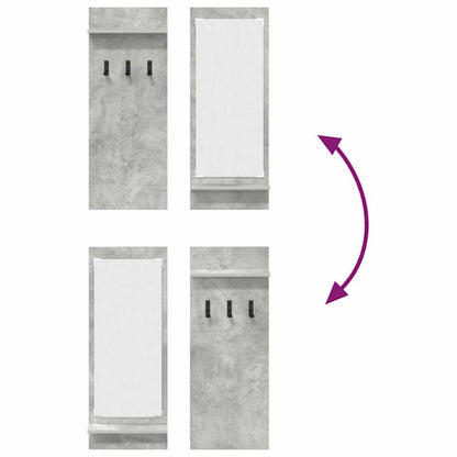 Porte-manteau mural avec étagère Gris béton 70 x 10 x 90 cm
