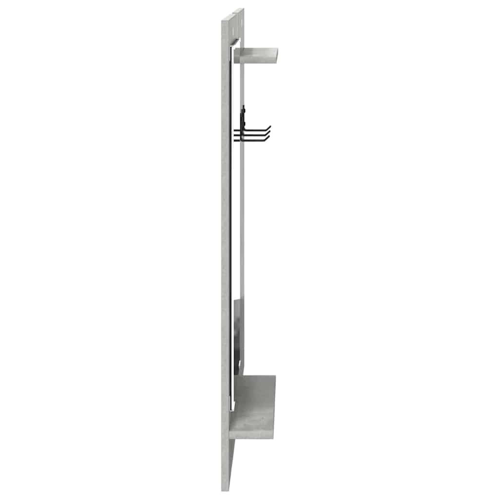 Porte-manteau mural avec étagère Gris béton 70 x 10 x 90 cm