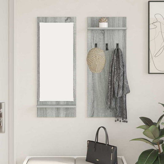 Porte-manteau mural avec étagère Sonoma gris 70 x 10 x 90 cm