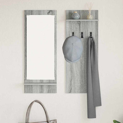 Porte-manteau mural avec étagère Sonoma gris 70 x 10 x 90 cm