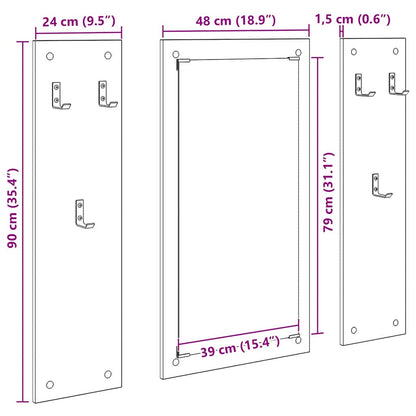 Porte-manteau mural Blanc 96 x 1,5 x 90 cm Bois d'ingénierie