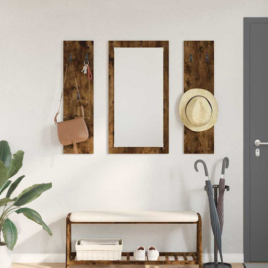 Porte-manteau mural Montage mural Chêne fumé 96 x 1,5 x 90 cm