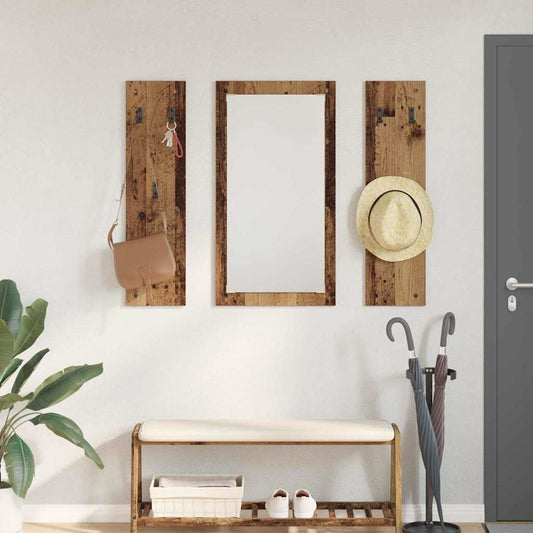 Porte-manteau mural Montage mural Bois ancien 96 x 1,5 x 90 cm