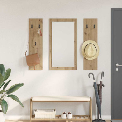 Porte-manteau mural chêne artisanal 96 x 1,5 x 90 cm