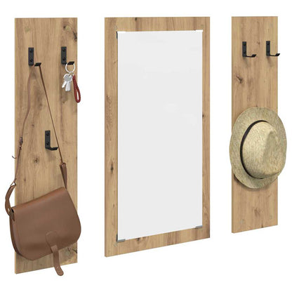 Porte-manteau mural chêne artisanal 96 x 1,5 x 90 cm