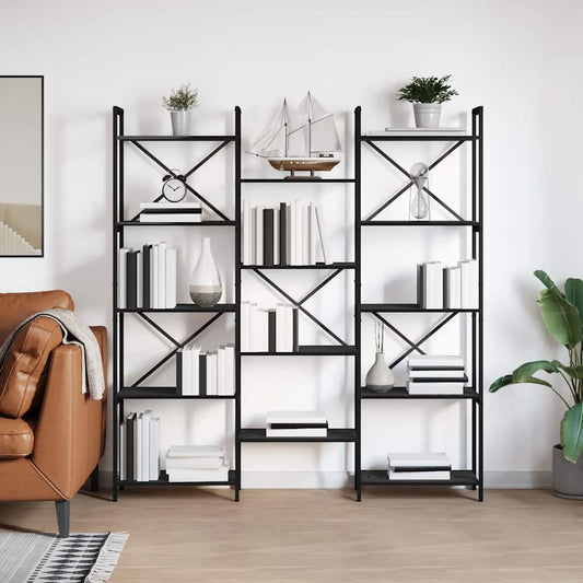 Étagère Chêne noir 156 x 25 x 167.5 cm Bois d'ingénierie