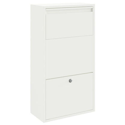 Boîte de dépôt de colis avec porte Blanc 44 x 22 x 82 cm Acier