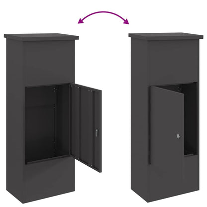 Boîte de dépôt de colis Noir 44.5 x 29 x 110.5 cm Acier