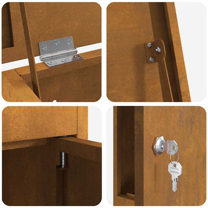 Boîte de dépôt de colis Rouillé 44.5 x 29 x 110.5 cm