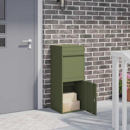 Boîte de dépôt de colis Vert olive 41 x 38 x 103 cm Acier