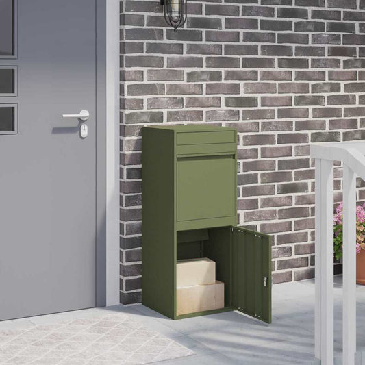 Boîte de dépôt de colis Vert olive 41 x 38 x 103 cm Acier