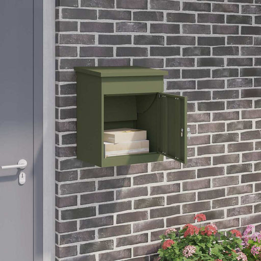 Boîte de dépôt de colis Vert olive 44 x 35 x 59 cm Acier