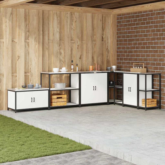 Étagère de rangement de cuisine avec étagère Blanc Acier