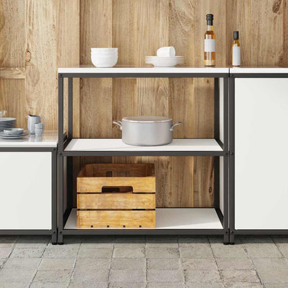 Étagère de rangement de cuisine avec étagère Blanc Acier