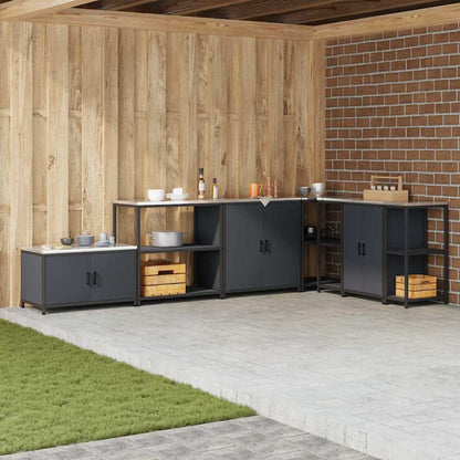 Étagère de rangement de cuisine avec étagère Anthracite Acier
