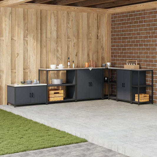 Étagère de rangement de cuisine avec étagère Anthracite Acier