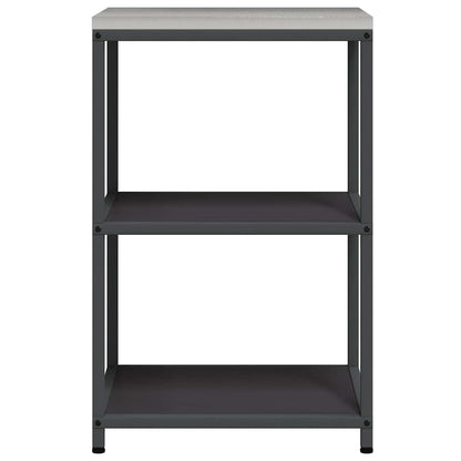 Étagère de rangement de cuisine avec étagère Noir Acier