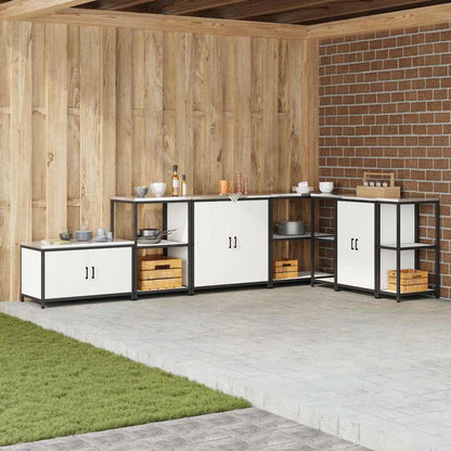 Étagère de rangement de cuisine avec étagère Blanc Acier